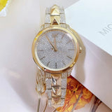 Buy Shop Michael Kors Runway Mercer Crystals Silver Dial Gold Steel Strap Watch For Women - MK6715 USA Online