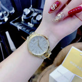 Buy Shop Michael Kors Runway Mercer Crystals Silver Dial Gold Steel Strap Watch For Women - MK6715 USA Online