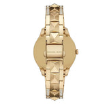 Buy Shop Michael Kors Runway Mercer Crystals Silver Dial Gold Steel Strap Watch For Women - MK6715 USA Online
