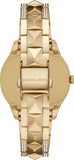 Buy Shop Michael Kors Runway Mercer Crystals Silver Dial Gold Steel Strap Watch For Women - MK6715 USA Online