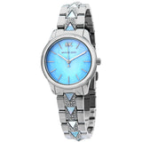 Buy Shop Michael Kors Runway Mercer Quartz Mother of Pearl Blue Dial Silver Steel Strap Watch For Women - MK6857 USA Online