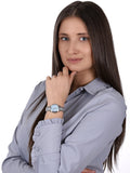 Buy Shop Michael Kors Runway Mercer Quartz Mother of Pearl Blue Dial Silver Steel Strap Watch For Women - MK6857 USA Online