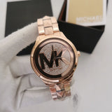 Buy Shop Michael Kors Runway Mercer Quartz Rose Gold Dial Rose Gold Steel Strap Watch For Women - MK6736 USA Online