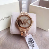 Buy Shop Michael Kors Runway Mercer Quartz Rose Gold Dial Rose Gold Steel Strap Watch For Women - MK6736 USA Online