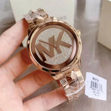 Buy Shop Michael Kors Runway Mercer Quartz Rose Gold Dial Rose Gold Steel Strap Watch For Women - MK6736 USA Online