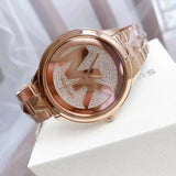 Buy Shop Michael Kors Runway Mercer Quartz Rose Gold Dial Rose Gold Steel Strap Watch For Women - MK6736 USA Online