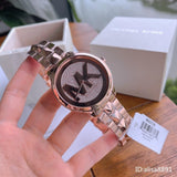 Buy Shop Michael Kors Runway Mercer Quartz Rose Gold Dial Rose Gold Steel Strap Watch For Women - MK6736 USA Online