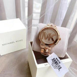 Buy Shop Michael Kors Runway Mercer Quartz Rose Gold Dial Rose Gold Steel Strap Watch For Women - MK6736 USA Online