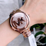 Buy Shop Michael Kors Runway Mercer Quartz Rose Gold Dial Rose Gold Steel Strap Watch For Women - MK6736 USA Online