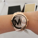 Buy Shop Michael Kors Runway Mercer Quartz Rose Gold Dial Rose Gold Steel Strap Watch For Women - MK6736 USA Online