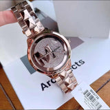 Buy Shop Michael Kors Runway Mercer Quartz Rose Gold Dial Rose Gold Steel Strap Watch For Women - MK6736 USA Online