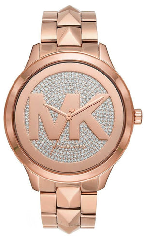 Buy Shop Michael Kors Runway Mercer Quartz Rose Gold Dial Rose Gold Steel Strap Watch For Women - MK6736 USA Online