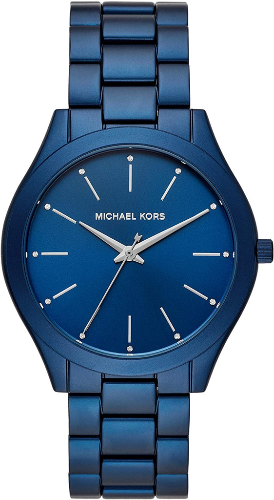 Buy Shop Michael Kors Slim Runway Quartz Blue Dial Blue Steel Strap Watch For Women - MK4503 USA Online