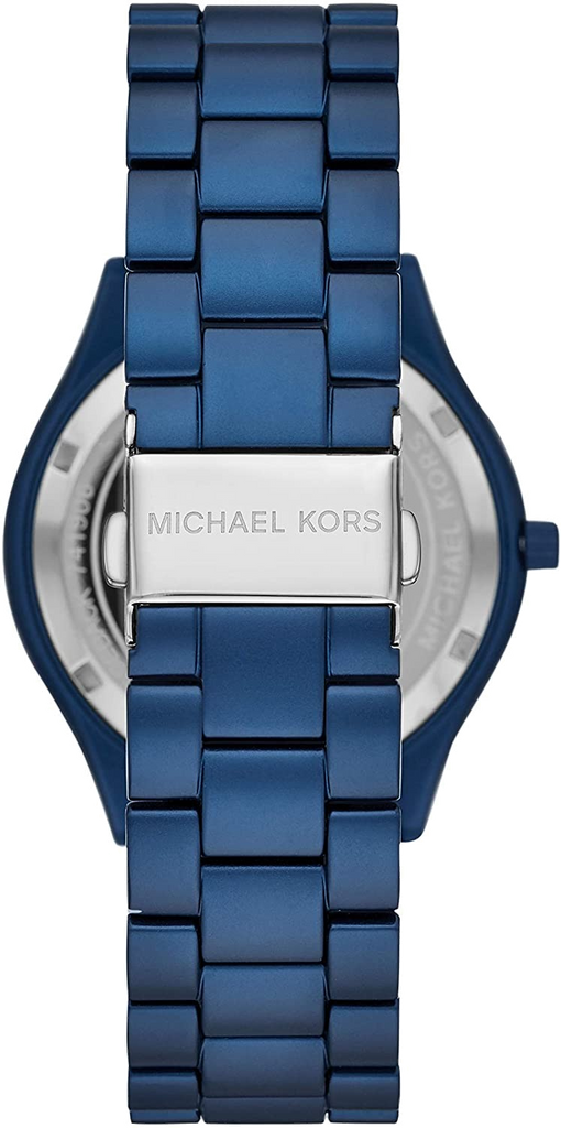 Buy Shop Michael Kors Slim Runway Quartz Blue Dial Blue Steel Strap Watch For Women - MK4503 USA Online