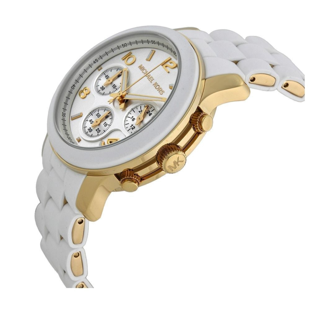 Buy Shop Michael Kors Runway Chronograph White Dial White Steel Strap Watch for Women - MK5145 USA Online