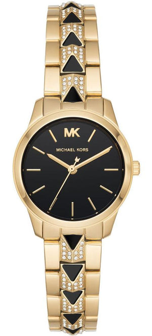 Buy Shop Michael Kors Runway Mercer Quartz Black Dial Two Tone Steel Strap Watch For Women - MK6672 USA Online