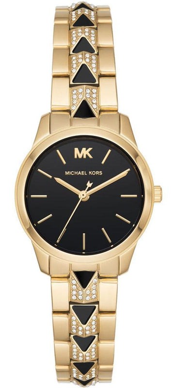 Buy Shop Michael Kors Runway Mercer Quartz Black Dial Two Tone Steel Strap Watch For Women - MK6672 USA Online