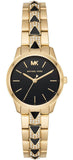 Buy Shop Michael Kors Runway Mercer Quartz Black Dial Two Tone Steel Strap Watch For Women - MK6672 USA Online