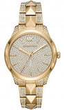 Buy Shop Michael Kors Runway Mercer Crystals Silver Dial Gold Steel Strap Watch For Women - MK6715 USA Online