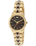 Buy Shop Michael Kors Runway Mercer Analog Brown Dial Gold Steel Strap Watch For Women - MK6855 USA Online