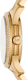Buy Shop Michael Kors Runway Three Hand Green Dial Gold Steel Strap Watch For Women - MK7390 USA Online