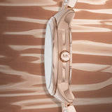 Buy Shop Michael Kors Runway Mother of Pearl Dial Rose Gold Steel Strap Watch For Women - MK6856 USA Online