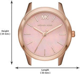 Buy Shop Michael Kors Runway Mother of Pearl Dial Rose Gold Steel Strap Watch For Women - MK6856 USA Online