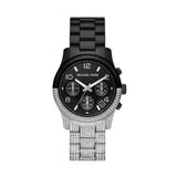 Buy Shop Michael Kors Runway Pavé Black Dial Two Tone Steel Strap Watch for Women - MK7433 USA Online