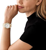 Buy Shop Michael Kors Runway Pavé Chronograph White Dial White Acetate Strap Watch for Women - MK7476 USA Online