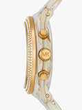 Buy Shop Michael Kors Runway Pavé Chronograph White Dial White Acetate Strap Watch for Women - MK7476 USA Online
