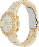 Buy Shop Michael Kors Runway Pavé Chronograph White Dial White Acetate Strap Watch for Women - MK7476 USA Online