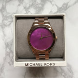 Buy Shop Michael Kors Runway Pink Dial Rose Gold Steel Strap Watch for Women - MK3550 USA Online