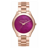 Buy Shop Michael Kors Runway Pink Dial Rose Gold Steel Strap Watch for Women - MK3550 USA Online