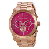 Buy Shop Michael Kors Runway Pink Dial Rose Gold Steel Strap Watch for Women - MK5931 USA Online