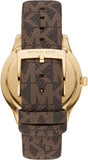 Buy Shop Michael Kors Runway Quartz Black Dial Brown Leather Strap Watch For Women - MK6979 USA Online