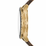 Buy Shop Michael Kors Runway Quartz Black Dial Brown Leather Strap Watch For Women - MK6979 USA Online
