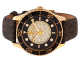 Buy Shop Michael Kors Runway Quartz Black Dial Brown Leather Strap Watch For Women - MK6979 USA Online