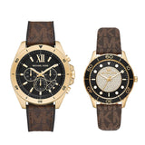 Buy Shop Michael Kors Runway Quartz Black Dial Brown Leather Strap Watch For Women - MK6979 USA Online