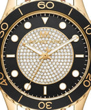 Buy Shop Michael Kors Runway Quartz Black Dial Brown Leather Strap Watch For Women - MK6979 USA Online