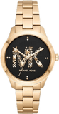 Buy Shop Michael Kors Runway Quartz Black Dial Gold Steel Strap Watch For Women - MK6682 USA Online