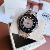 Buy Shop Michael Kors Runway Quartz Black Dial Two Tone Steel Strap Watch For Women - MK6960 USA Online