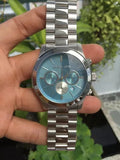 Buy Shop Michael Kors Runway Quartz Blue Dial Silver Steel Strap Watch For Women - MK5953 USA Online
