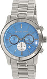 Buy Shop Michael Kors Runway Quartz Blue Dial Silver Steel Strap Watch For Women - MK5953 USA Online