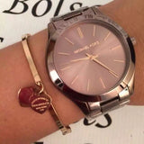 Buy Shop Michael Kors Runway Quartz Brown Dial Brown Steel Strap Watch For Women - MK3418 USA Online