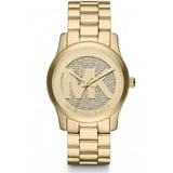 Buy Shop Michael Kors Runway Quartz Gold Dial Gold Steel Strap Watch For Women - MK5852 USA Online
