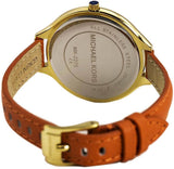 Buy Shop Michael Kors Runway Quartz Gold Dial Orange Leather Strap Watch For Women - MK2275 USA Online