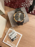 Buy Shop Michael Kors Runway Quartz Grey Dial Grey Steel Strap Watch For Women - MK8576 USA Online