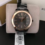Buy Shop Michael Kors Runway Quartz Grey Dial Grey Steel Strap Watch For Women - MK8576 USA Online