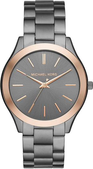 Buy Shop Michael Kors Runway Quartz Grey Dial Grey Steel Strap Watch For Women - MK8576 USA Online