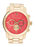 Buy Shop Michael Kors Runway Quartz Orange Dial Gold Steel Strap Watch For Women - MK5930 USA Online